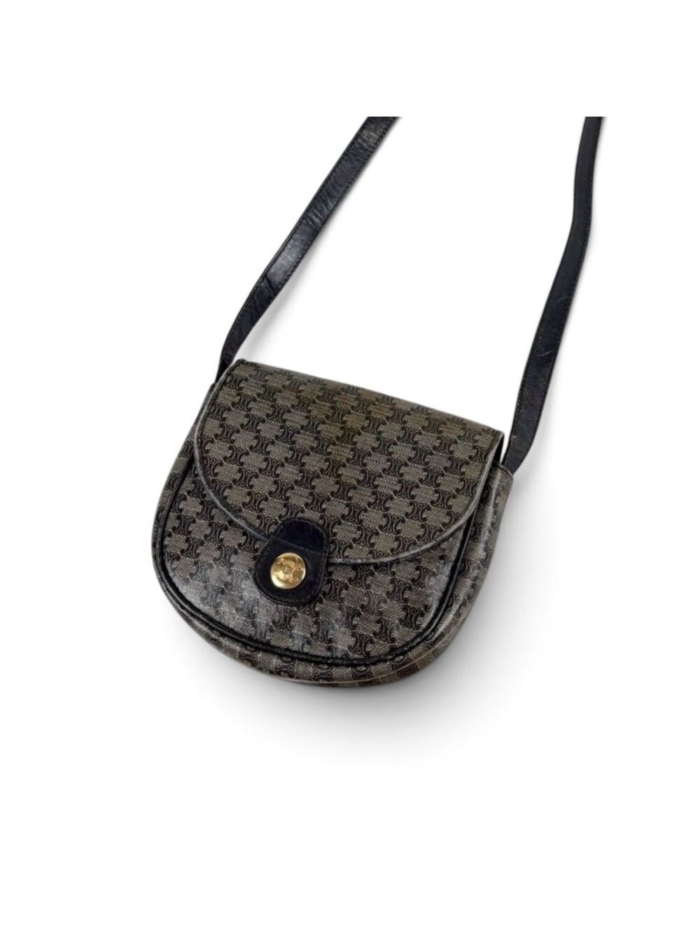 Celine Leather Cross Mini Pochette Macadam Triomphe Shoulder Bag